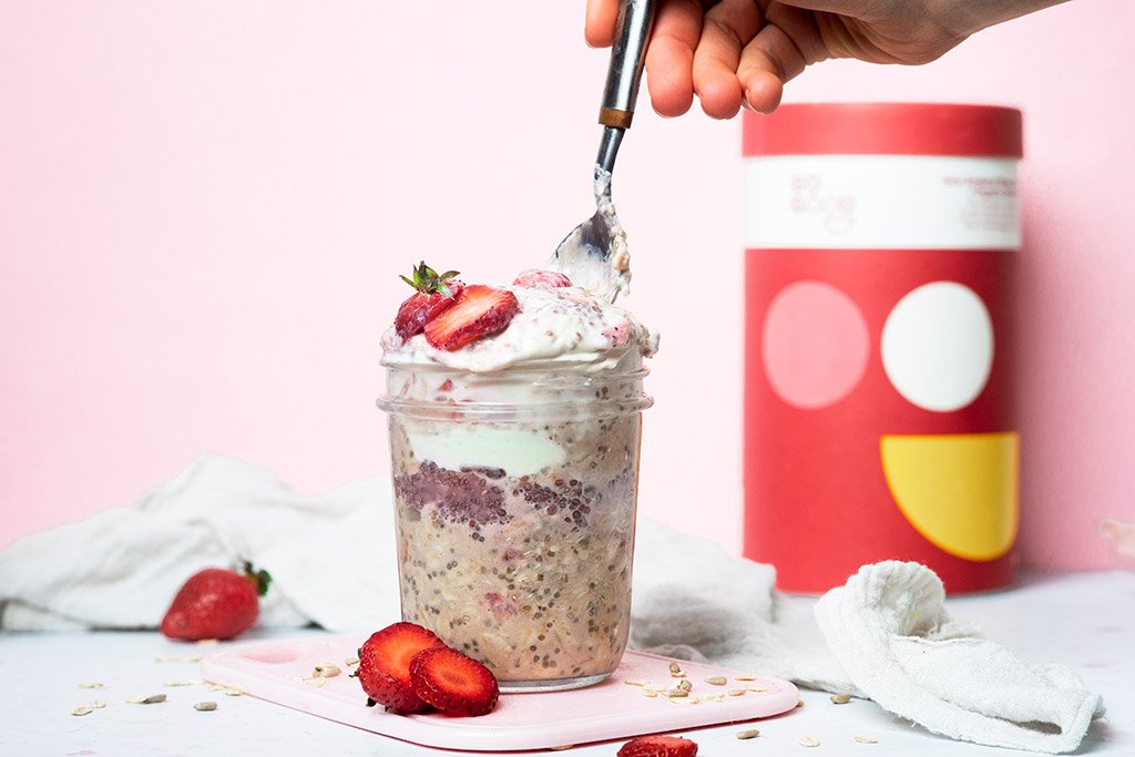 Strawberries and Cream Overnight Oats