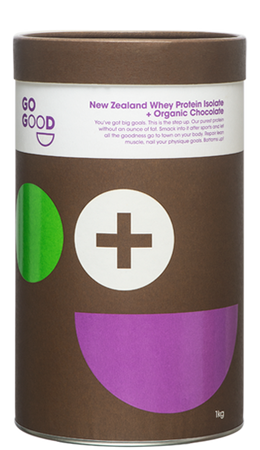 Go Good Organic Chocolate Whey Protein Isolate - 1Kg Canister.