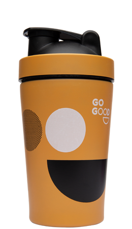 Go Good 400ml Green Stainless Steel Shaker - Peach.
